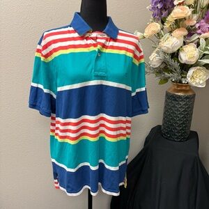 Southern Tide Men’s Striped Polo Shirt Medium Nautical Preppy Summer Golf Casual